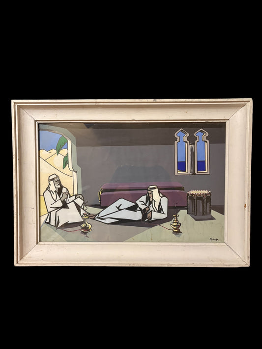 1980s Lounging Arabs Gouache