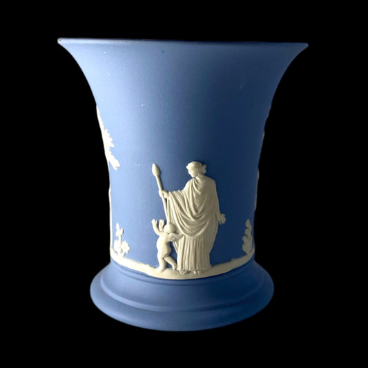 Vintage Wedgwood Blue Jasperware Posy Pot