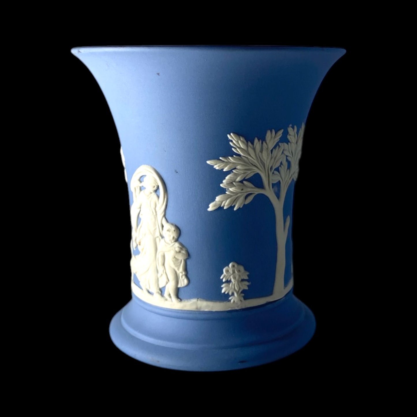 Vintage Wedgwood Blue Jasperware Posy Pot