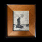 Theophile Chauvel Etching - "Barges near Rouen"