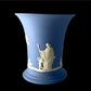 Pair of Vintage Wedgwood Jasperware Blue Urns