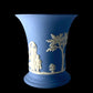 Pair of Vintage Wedgwood Jasperware Blue Urns