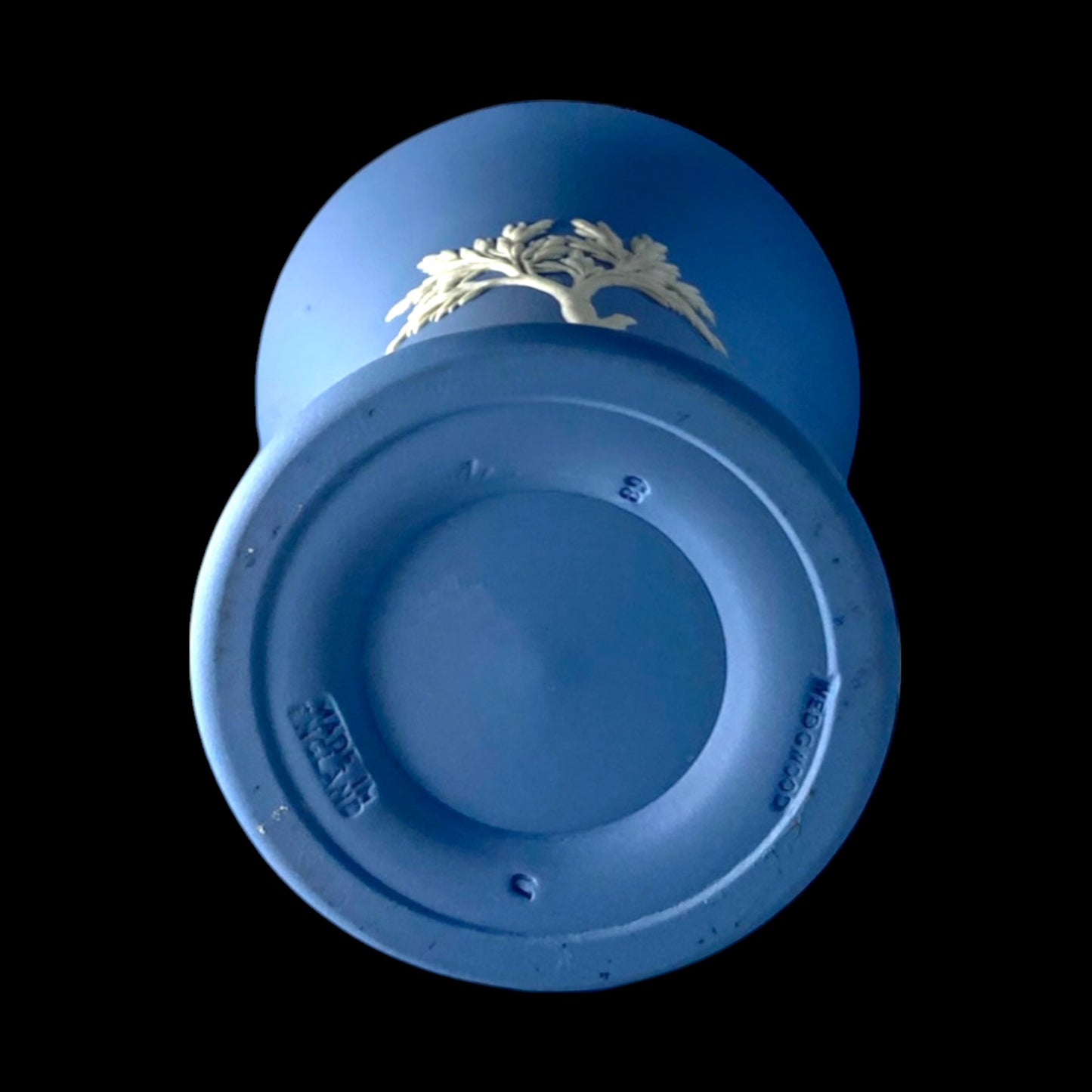 Pair of Vintage Wedgwood Jasperware Blue Urns