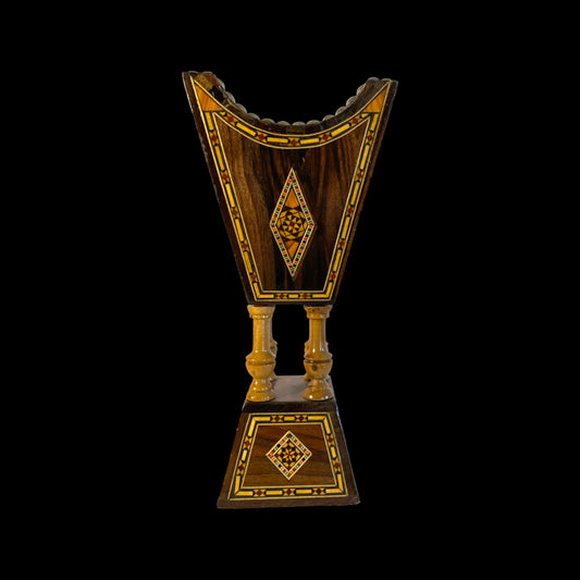Damascus-Style Arabic Incense Burner - Wood & Metal