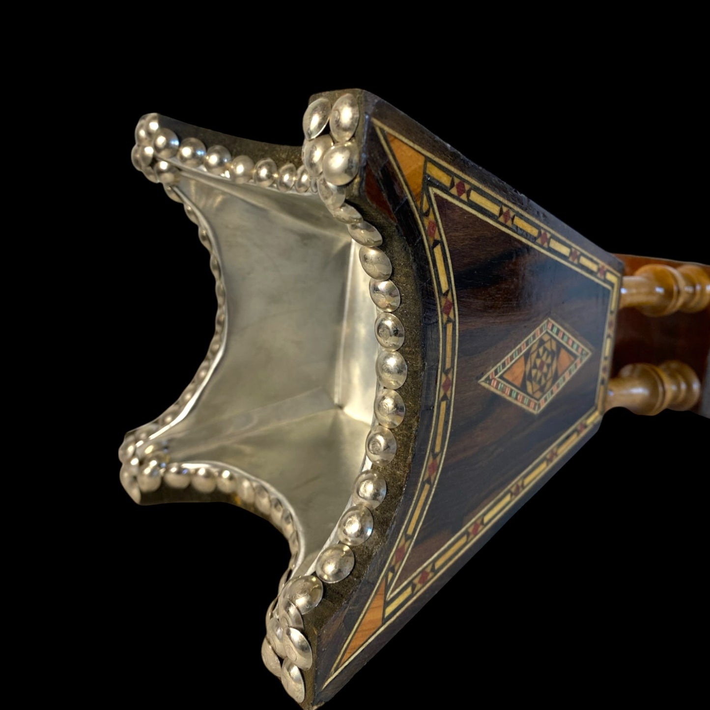 Damascus-Style Arabic Incense Burner - Wood & Metal