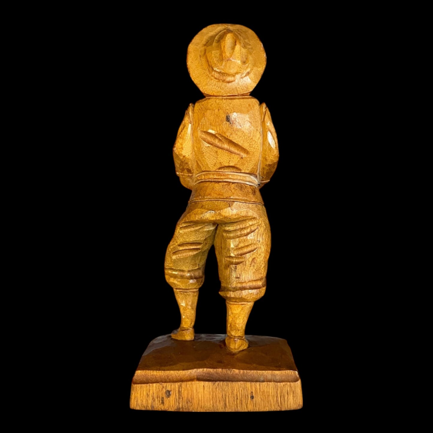 German Folk Art Whittled Man in Hat