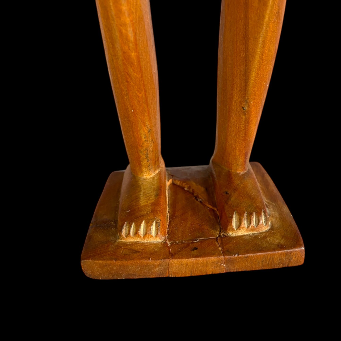 Vintage Moai Kavakava Hand-Carved Wooden Statue