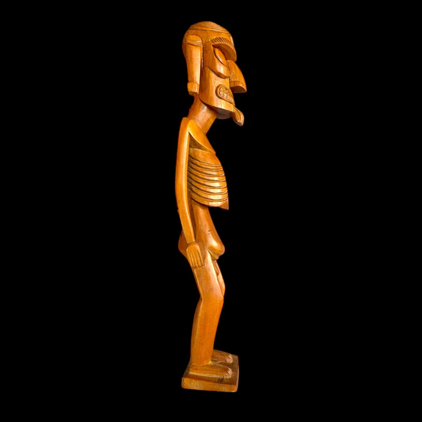 Vintage Moai Kavakava Hand-Carved Wooden Statue