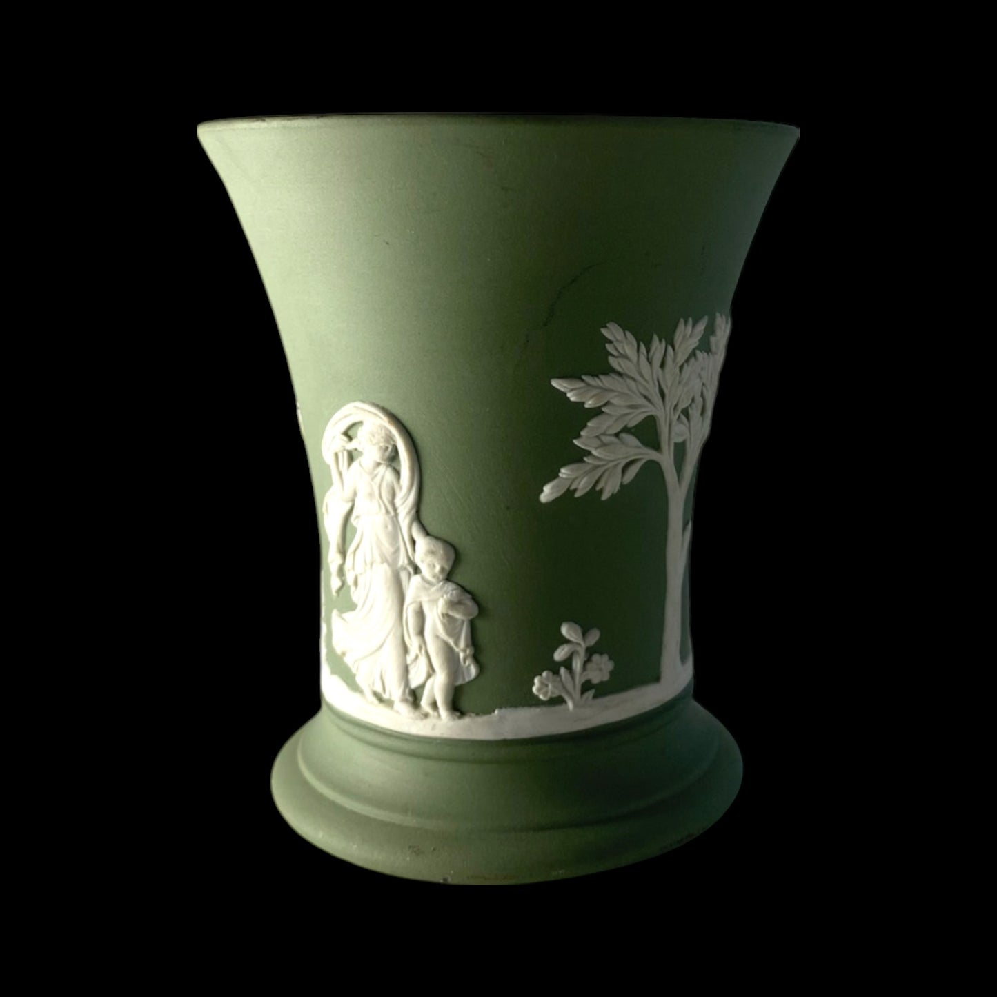 Vintage Wedgwood Jasperware Green Urn - England, 1970s