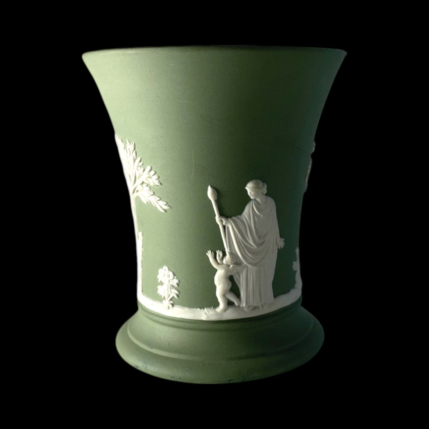 Vintage Wedgwood Jasperware Green Urn - England, 1970s