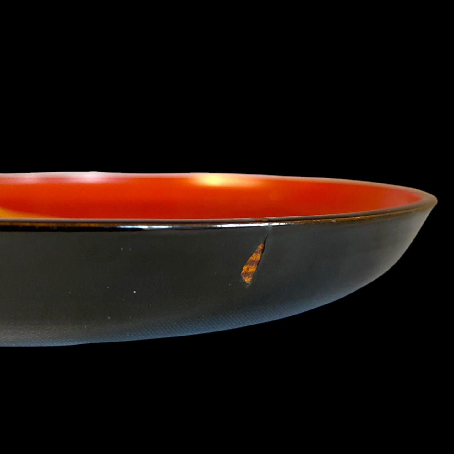 1960s Japanese Lacquer Plate - Fan Motif