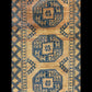 Vintage Turkmen Rug - Brown & Mustard Geometric