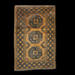 Vintage Turkmen Rug - Brown & Mustard Geometric