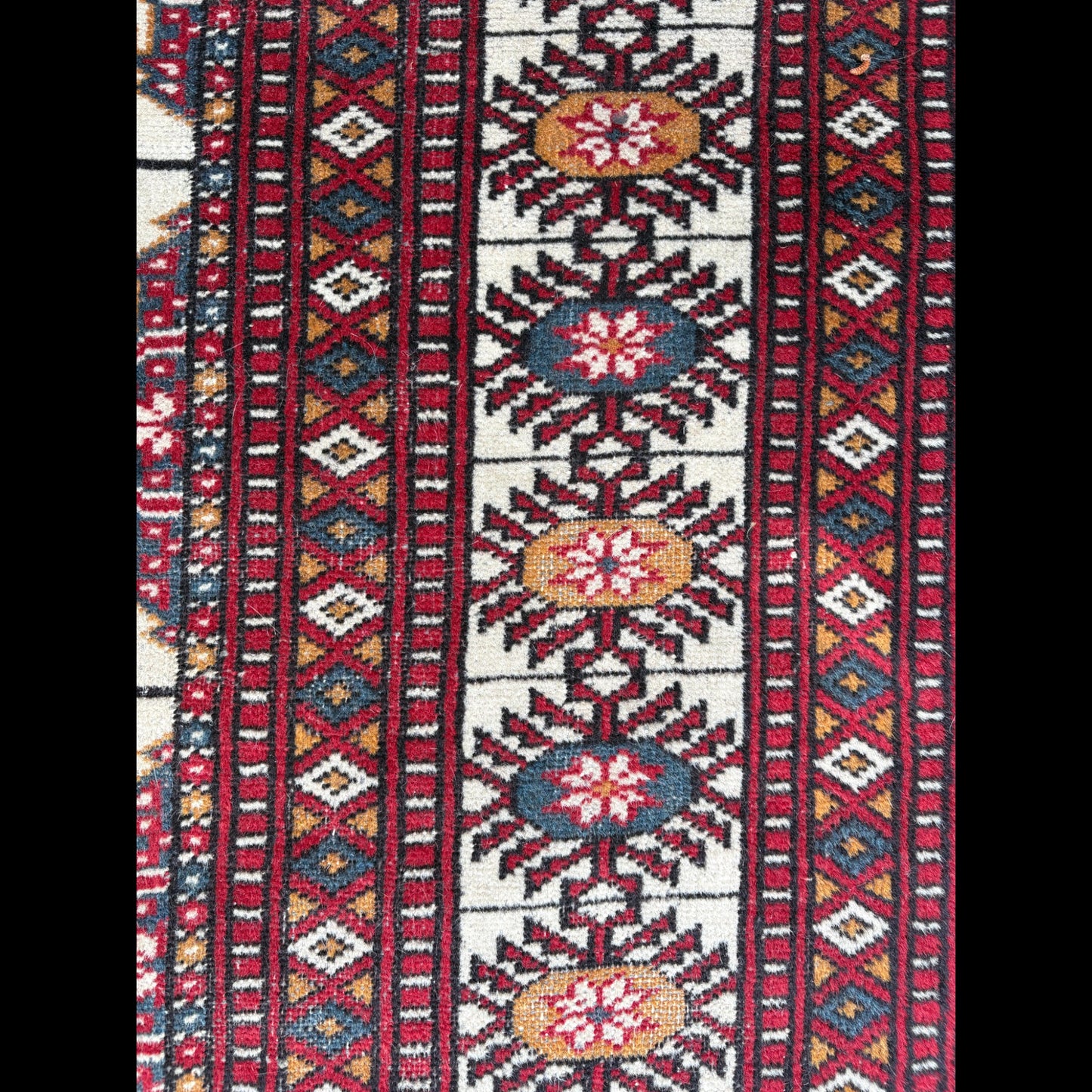 Hand-Knotted Bokhara Rug - Vibrant Tribal Motifs