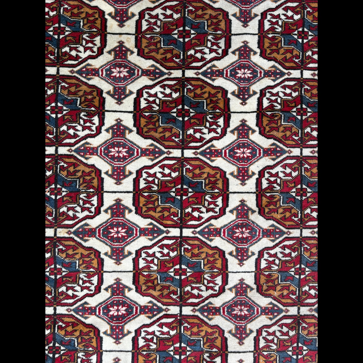 Hand-Knotted Bokhara Rug - Vibrant Tribal Motifs