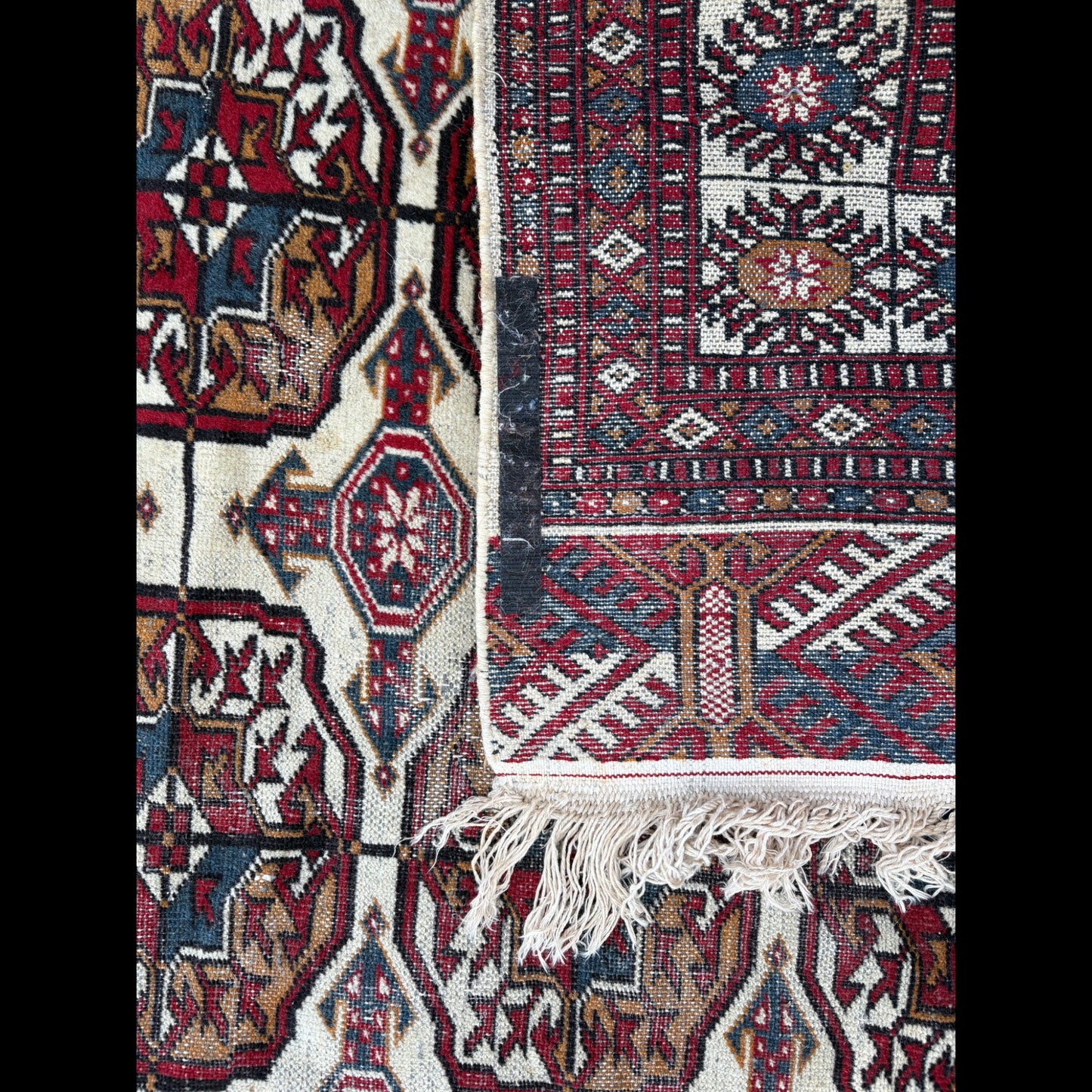 Hand-Knotted Bokhara Rug - Vibrant Tribal Motifs
