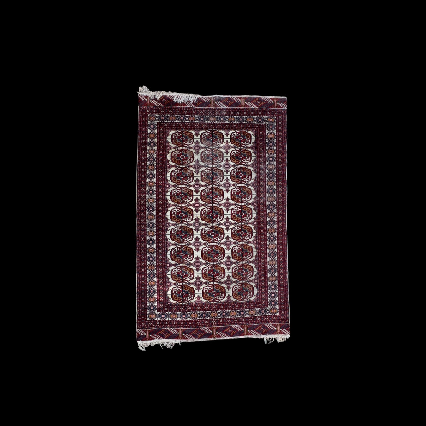 Hand-Knotted Bokhara Rug - Vibrant Tribal Motifs