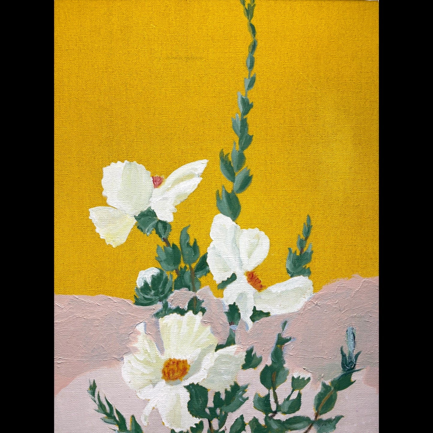Marge Baxter Original Oil Painting - "A Thistle Poppy Plant"