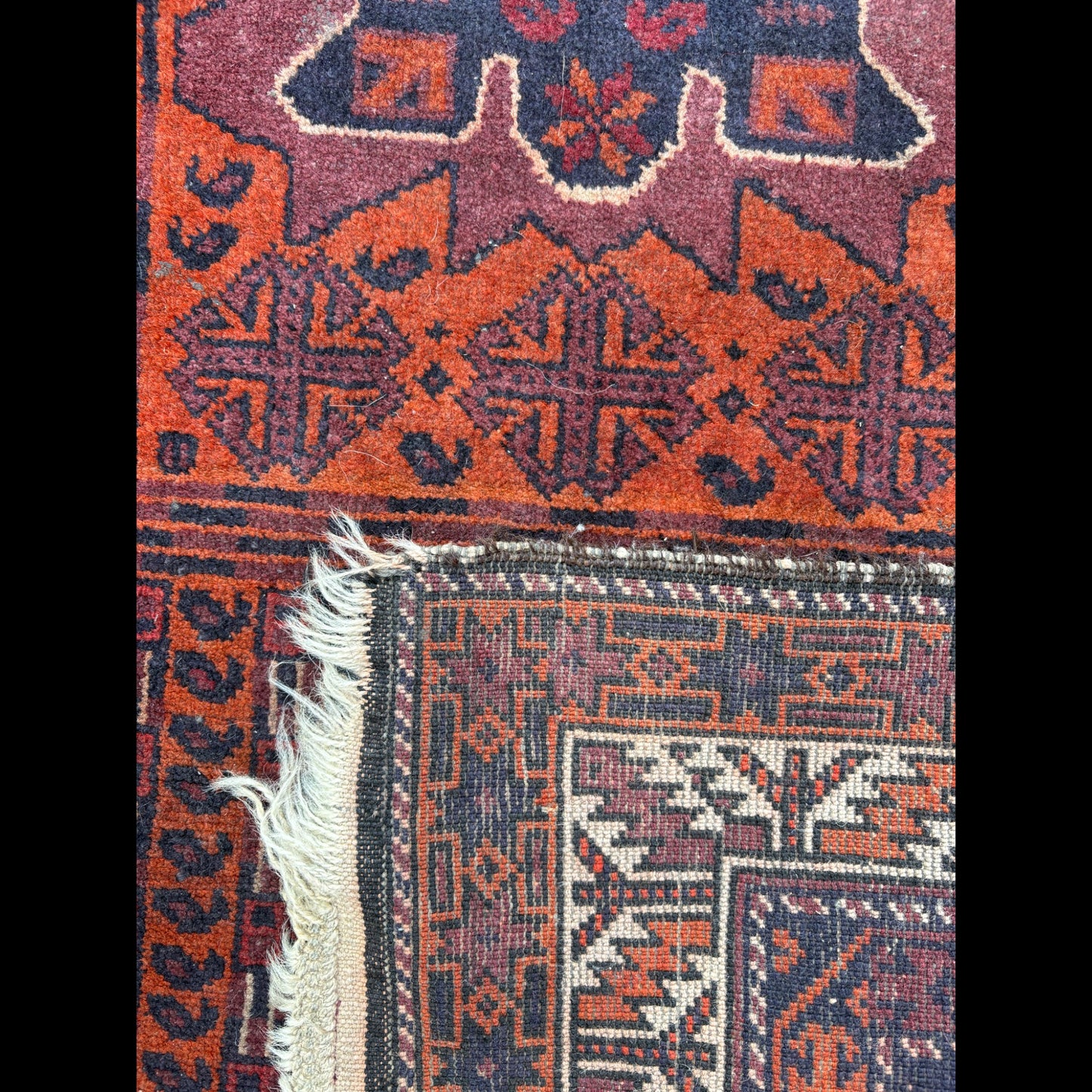Vintage Balouch Tribal Rug - Wool Hand-Knotted