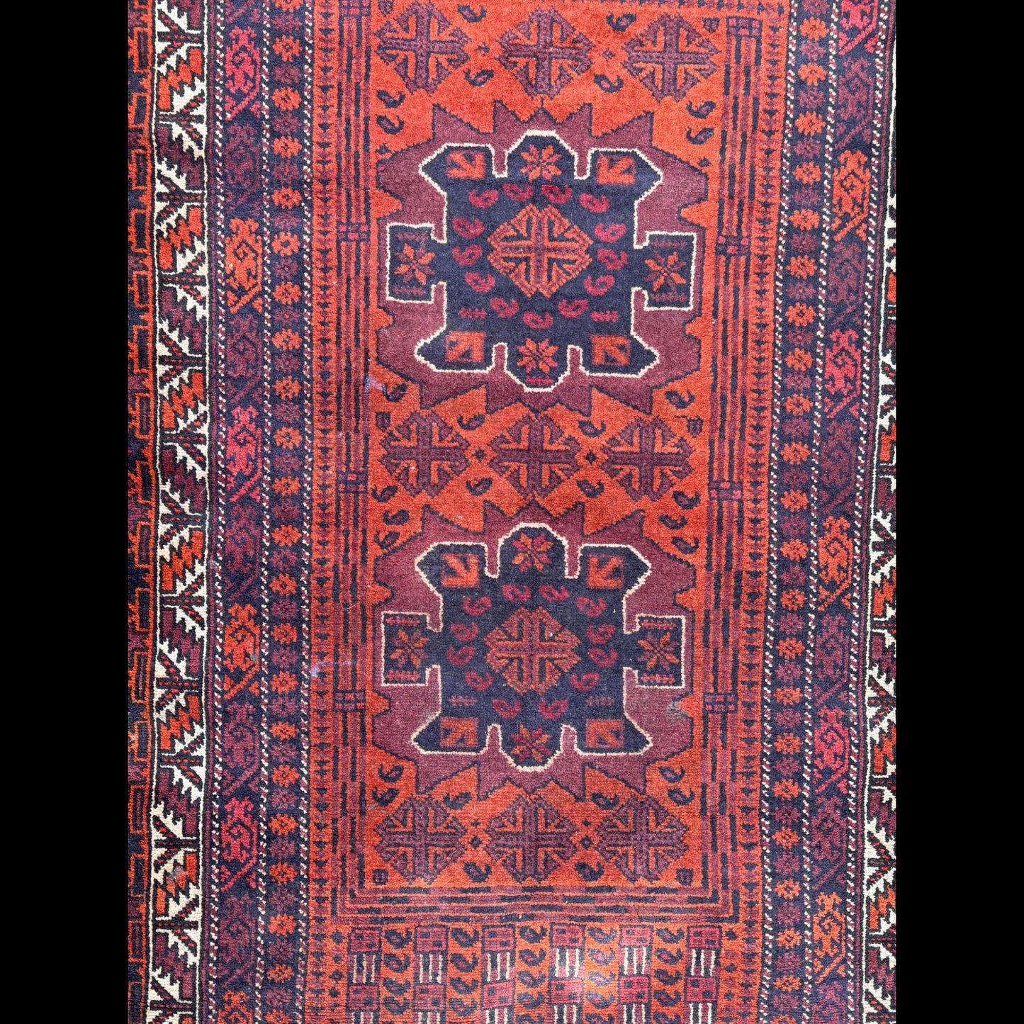 Vintage Balouch Tribal Rug - Wool Hand-Knotted