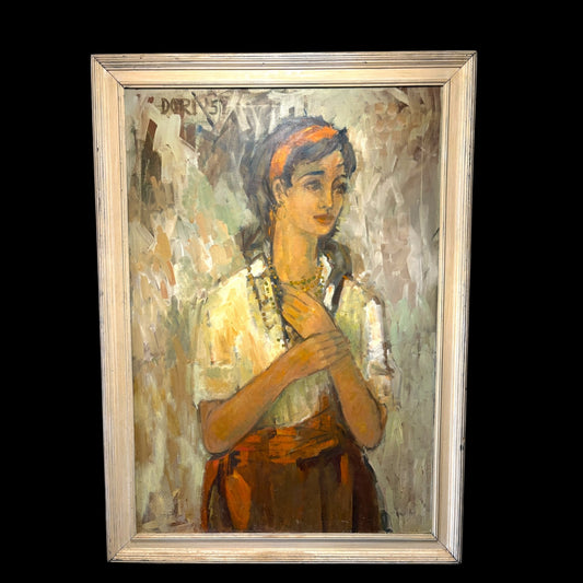 1957 Self-Portrait by Dori Starkey - Oil on Board