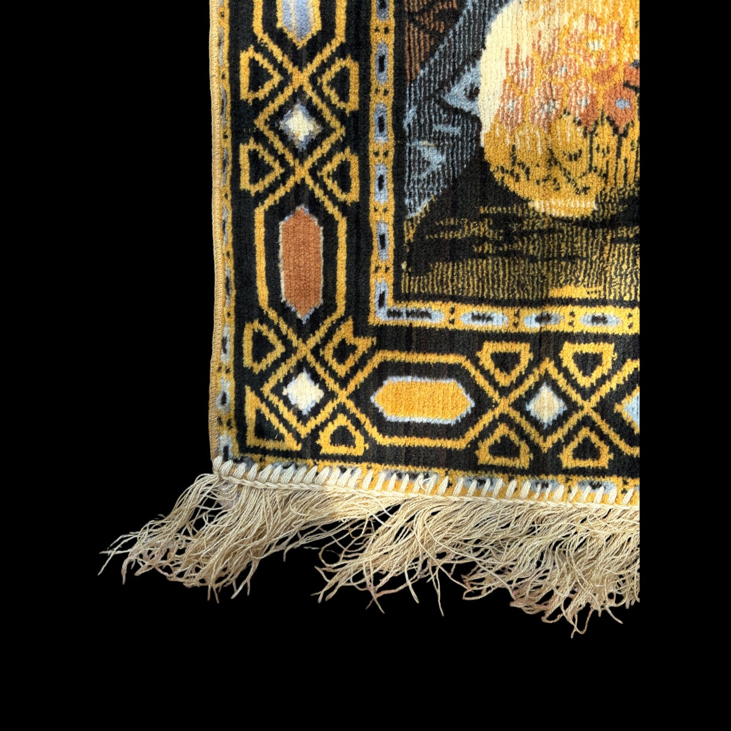 Midcentury French Market Scene Tapestry