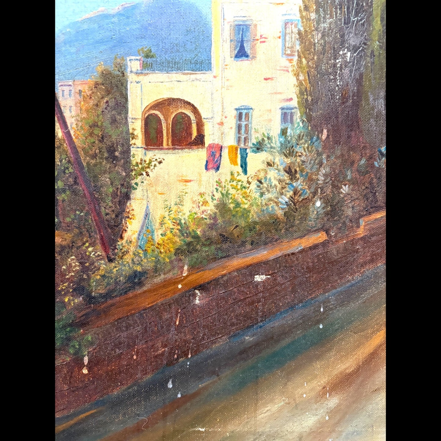 19th Century Mediterranean Coast Oil Painting