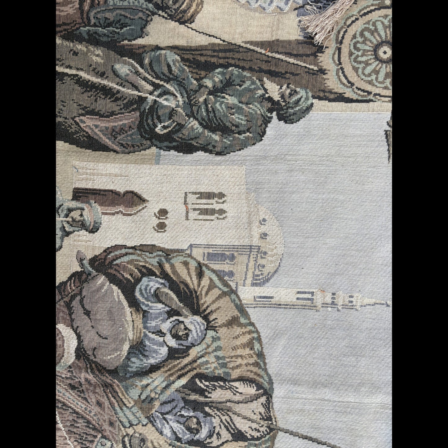 Midcentury Belgian Tapestry - Caravan Scene