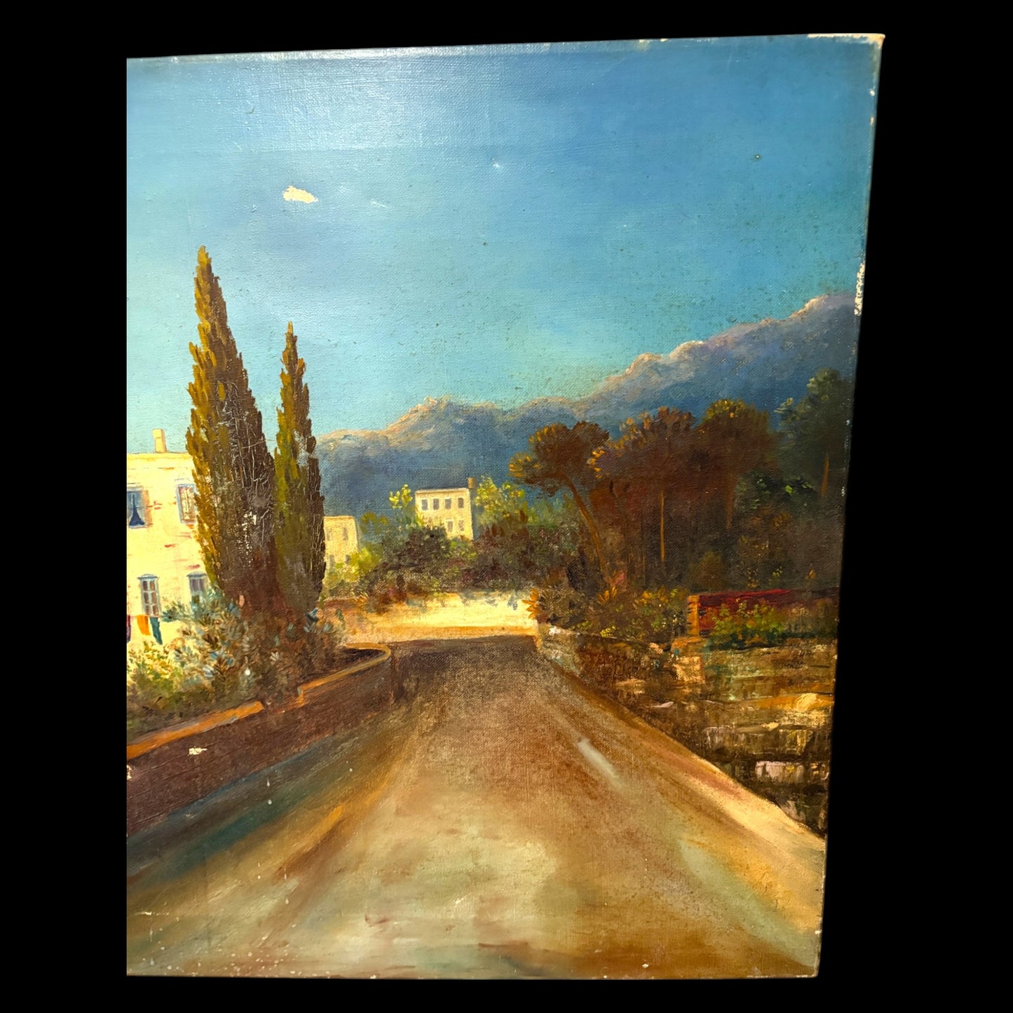 19th Century Mediterranean Coast Oil Painting