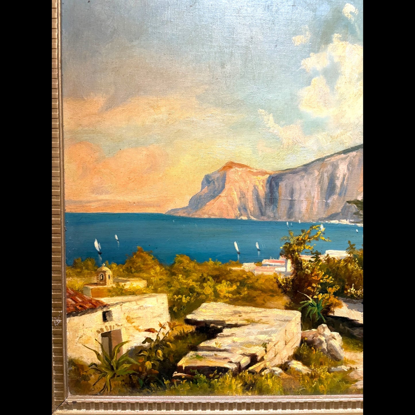 Mediterranean Coastal Oil Painting by M. Khaleghi